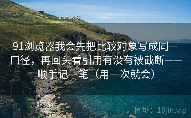91浏览器我会先把比较对象写成同一口径，再回头看引用有没有被截断——顺手记一笔（用一次就会）